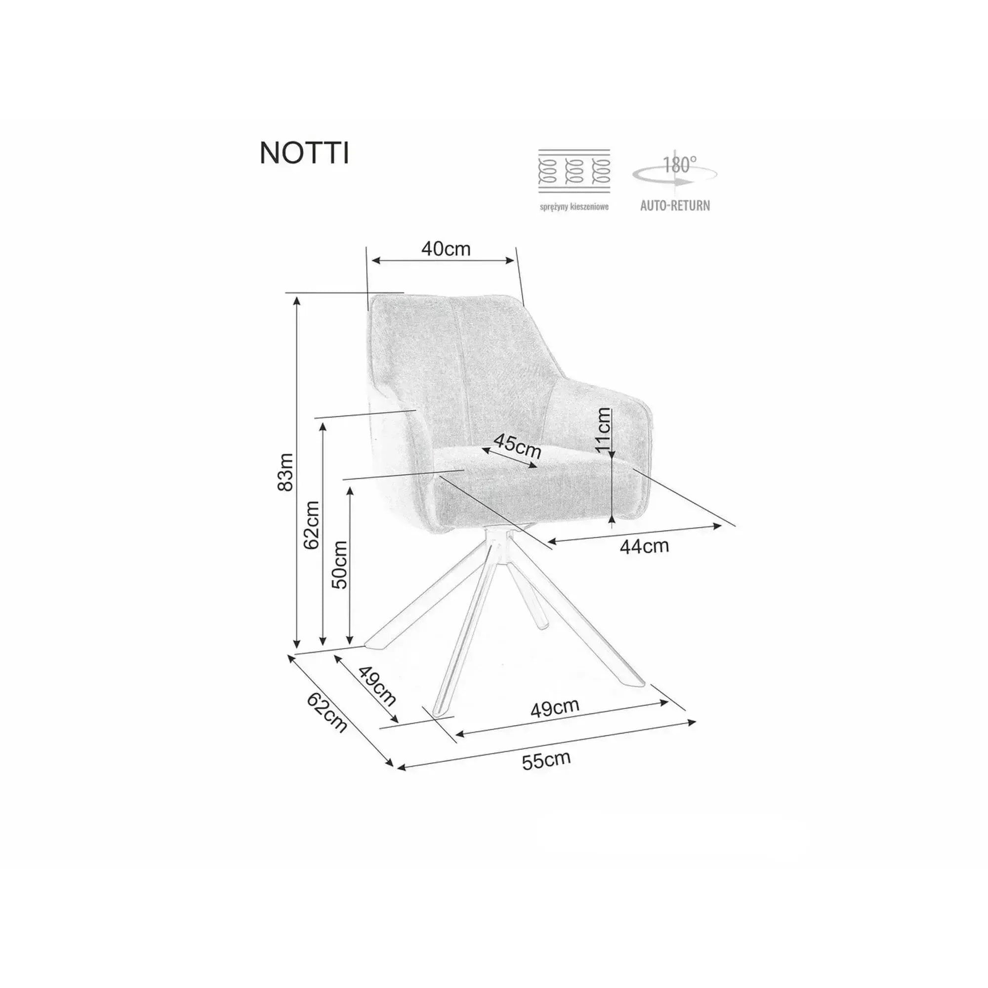 Scaun DETROIT OCN-38915, bej deschis/negru