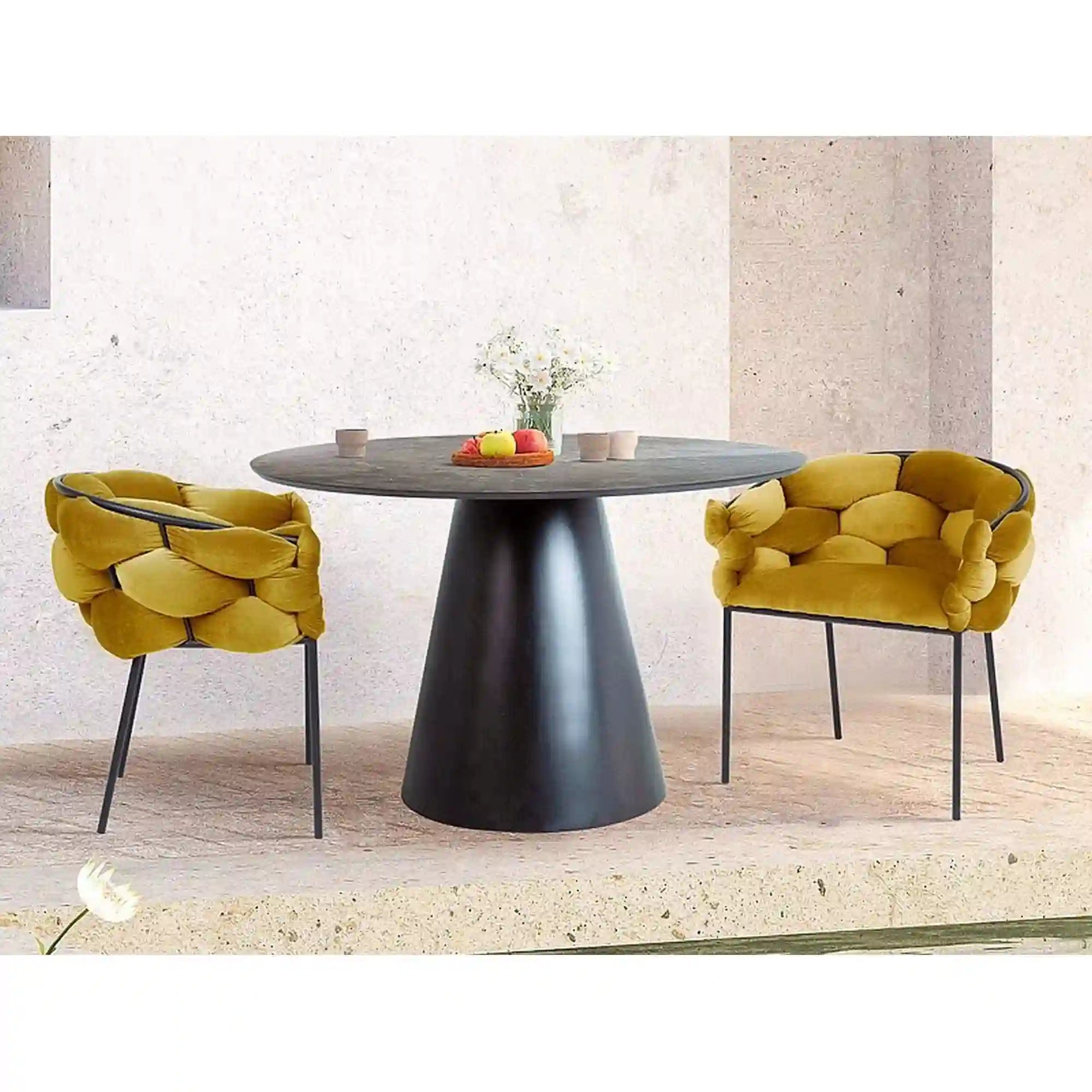 Scaun DETROIT OCN-38941, galben mustar/negru