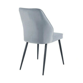 Scaun DEX, stofă catifelata/metal, gri deschis/negru, 61×49×86 cm