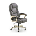 Scaun directorial DESMOND, piele ecologică/cauciuc, gri, 67×70×112-119 cm