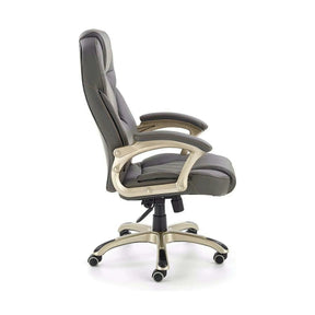 Scaun directorial DESMOND, piele ecologică/cauciuc, gri, 67×70×112-119 cm