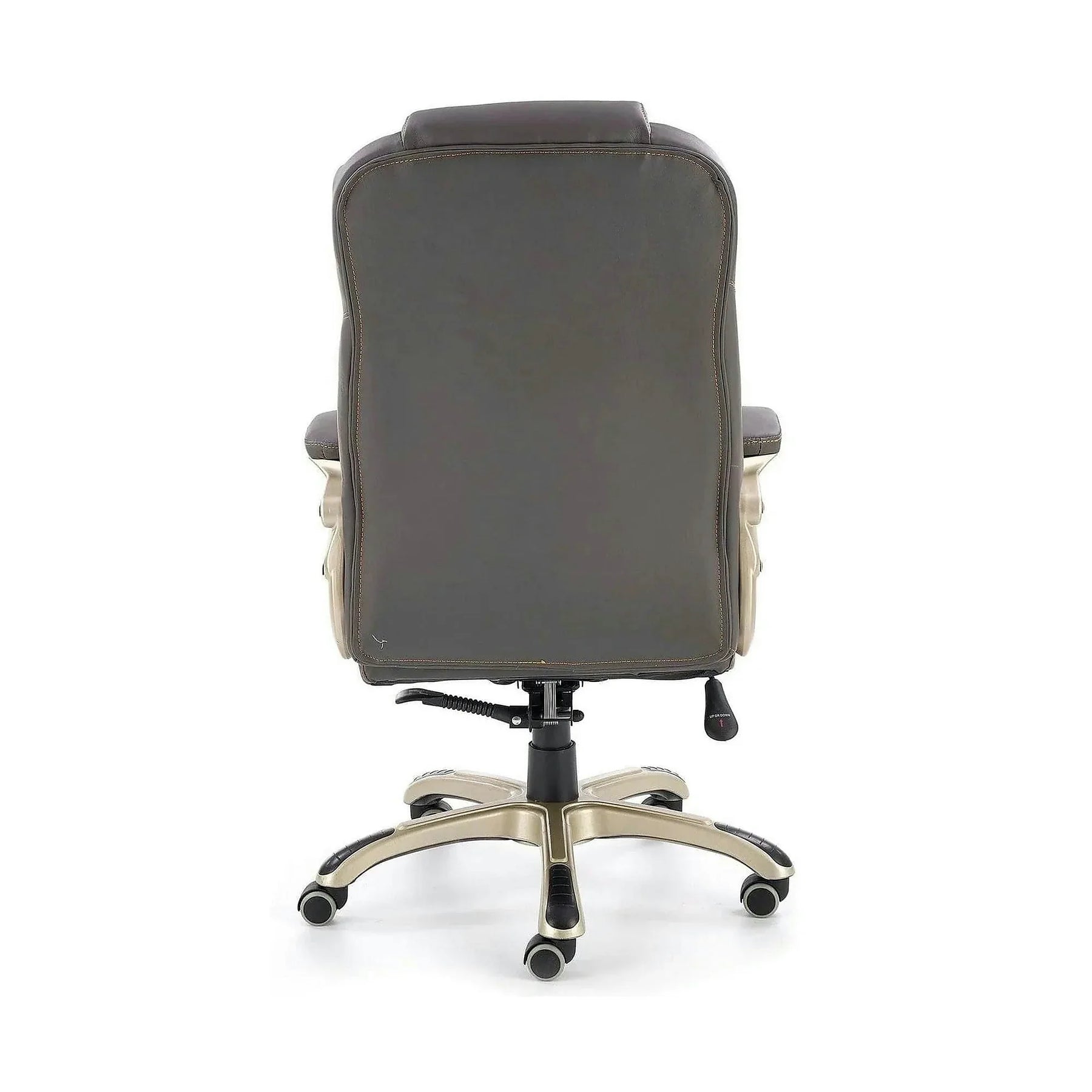 Scaun directorial DESMOND, piele ecologică/cauciuc, gri, 67×70×112-119 cm