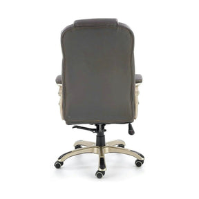Scaun directorial DESMOND, piele ecologică/cauciuc, gri, 67×70×112-119 cm