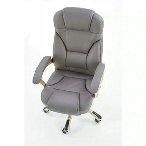 Scaun directorial DESMOND, piele ecologică/cauciuc, gri, 67×70×112-119 cm