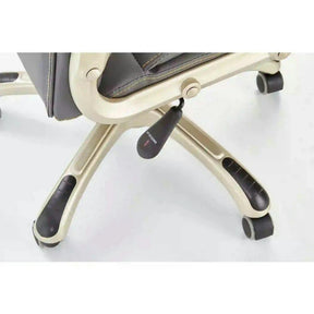 Scaun directorial DESMOND, piele ecologică/cauciuc, gri, 67×70×112-119 cm