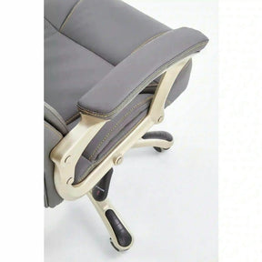 Scaun directorial DESMOND, piele ecologică/cauciuc, gri, 67×70×112-119 cm