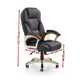 Scaun directorial DESMOND, piele ecologică/cauciuc, gri, 67×70×112-119 cm