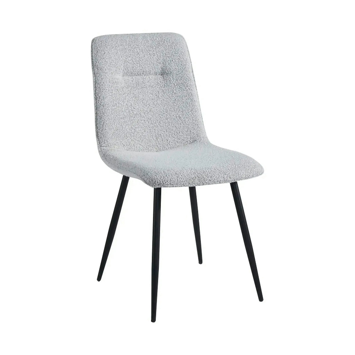 Scaun DOT, gri deschis/negru, stofa buclata/metal, 45x57x89 cm