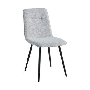 Scaun DOT, gri deschis/negru, stofa buclata/metal, 45x57x89 cm