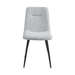 Scaun DOT, stofă buclata/metal, gri deschis/negru, 45×57×89 cm