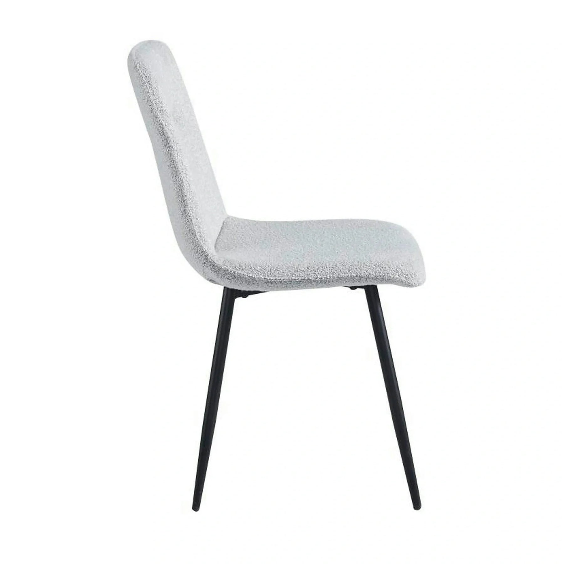 Scaun DOT, stofă buclata/metal, gri deschis/negru, 45×57×89 cm