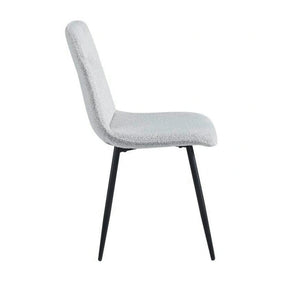 Scaun DOT, stofă buclata/metal, gri deschis/negru, 45×57×89 cm