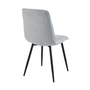 Scaun DOT, stofă buclata/metal, gri deschis/negru, 45×57×89 cm