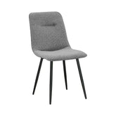 Scaun DOT, gri inchis/negru, stofa buclata/metal, 45x57x89 cm