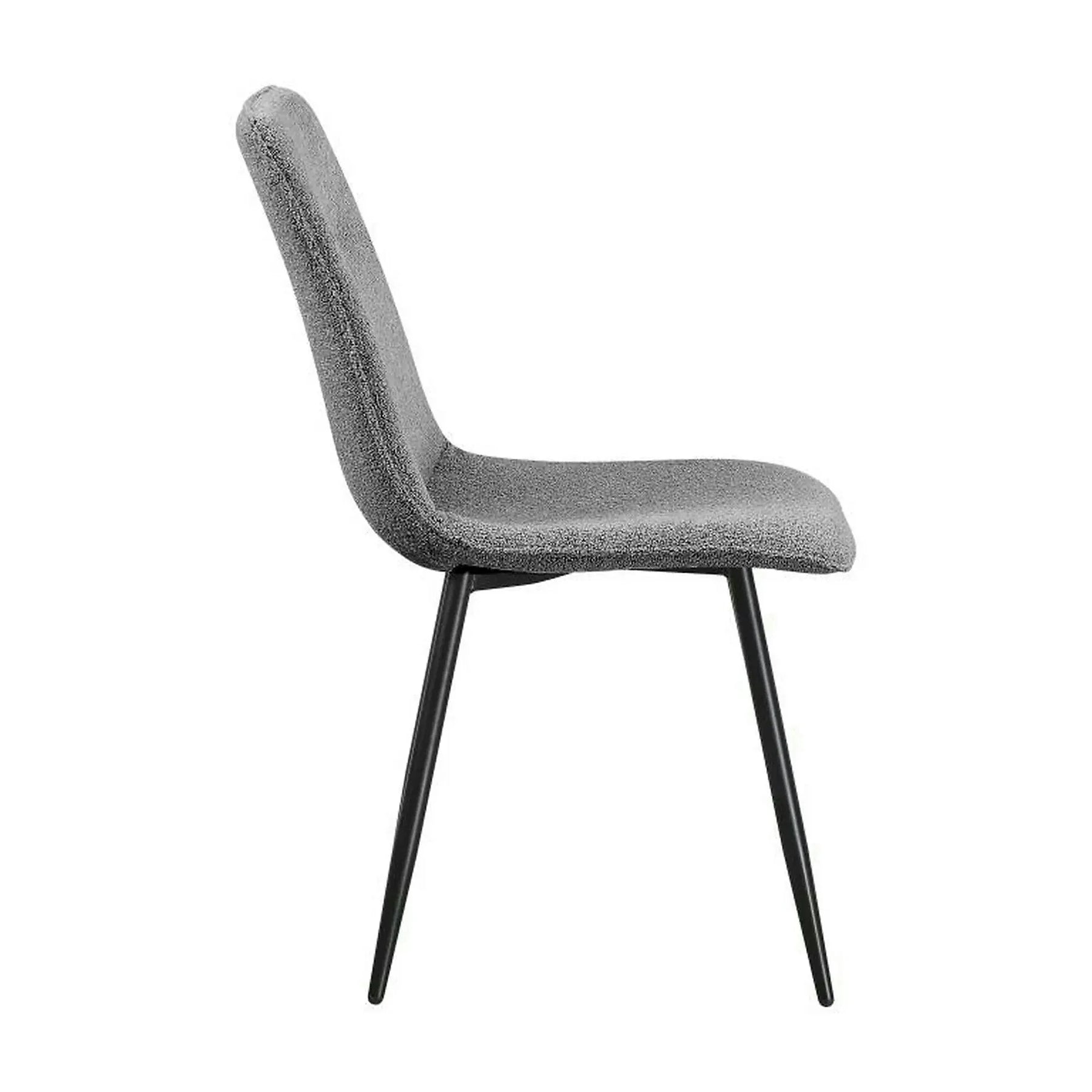 Scaun DOT, stofă buclata/metal, gri închis/negru, 45×57×89 cm