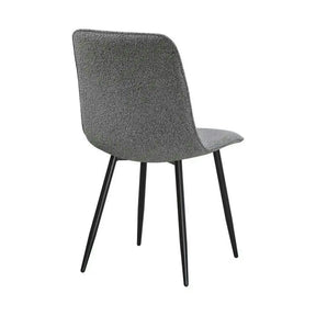 Scaun DOT, stofă buclata/metal, gri închis/negru, 45×57×89 cm