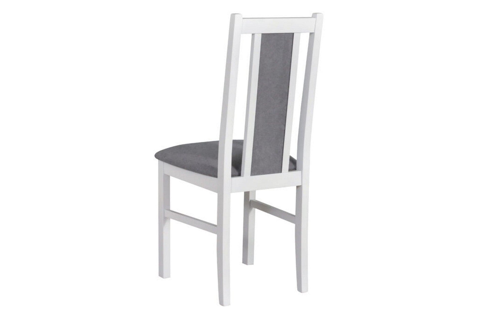 Scaun BOS 14, alb/gri - Riviera 91, lemn de fag/stofa catifelata, 43x40x94 cm