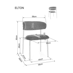 Scaun ELTON II, stofă clasică/metal, bej deschis - Tap. 255/stejar, 56×46×80 cm