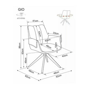 Scaun GIO, metal, negru
