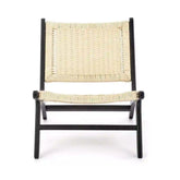 Scaun de grădină bej deschis cu cadru negru, ideal pentru relaxare – primabucata