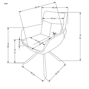 Scaun HOUSTON OCN-36214, galben/negru