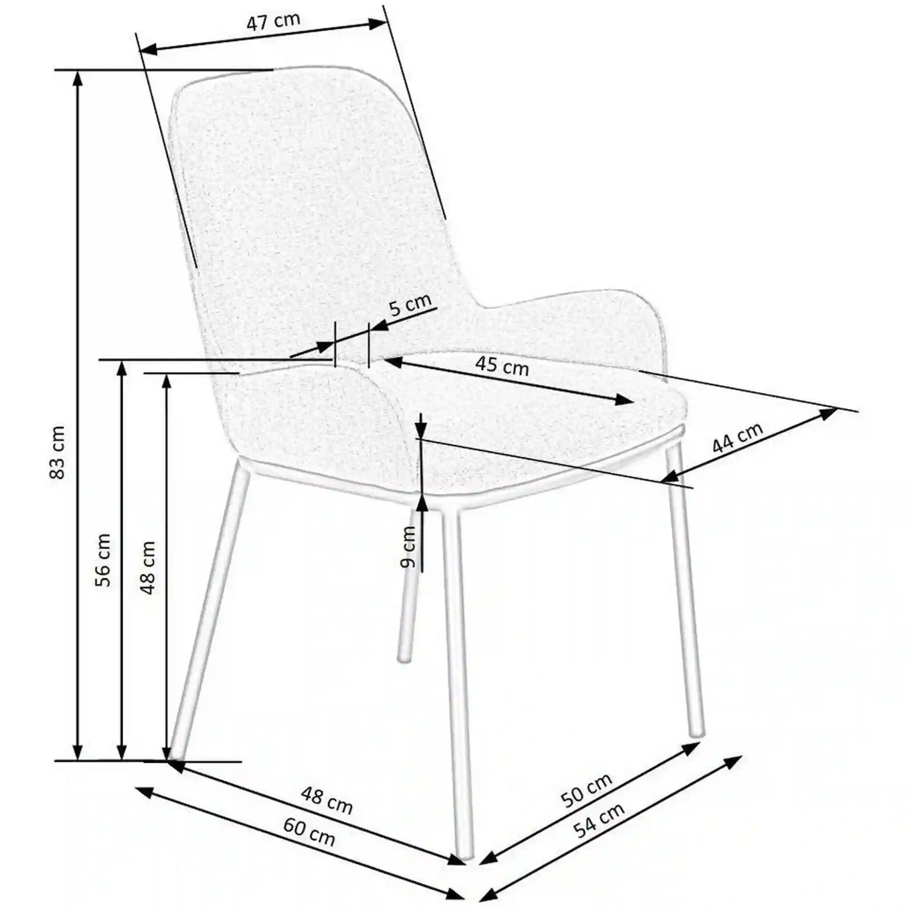 Scaun HOUSTON OCN-36244, alb/negru