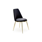 Scaun negru cu picioare aurii, elegant, ideal pentru un living modern – primabucata