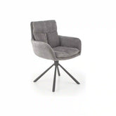 Scaun gri cu suport negru, modern, ideal pentru living – primabucata