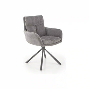 Scaun gri cu suport negru, modern, ideal pentru living – primabucata