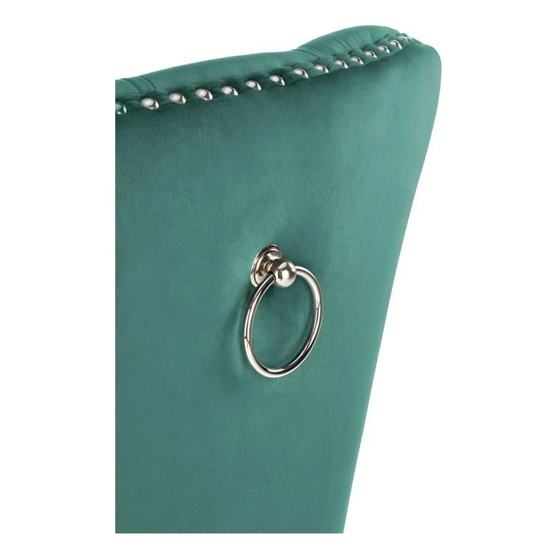 Scaun verde cu detalii metalice, ideal pentru un living elegant – primabucata