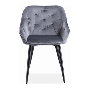 Scaun gri cu design modern, tapițat, ideal pentru living – primabucata