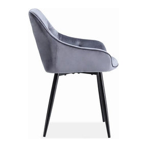 Scaun gri elegant, cu picioare negre, ideal pentru living – primabucata
