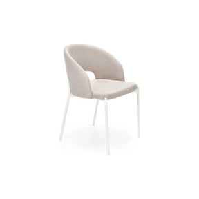 Scaun bej cu picioare albe, ideal pentru living modern – primabucata