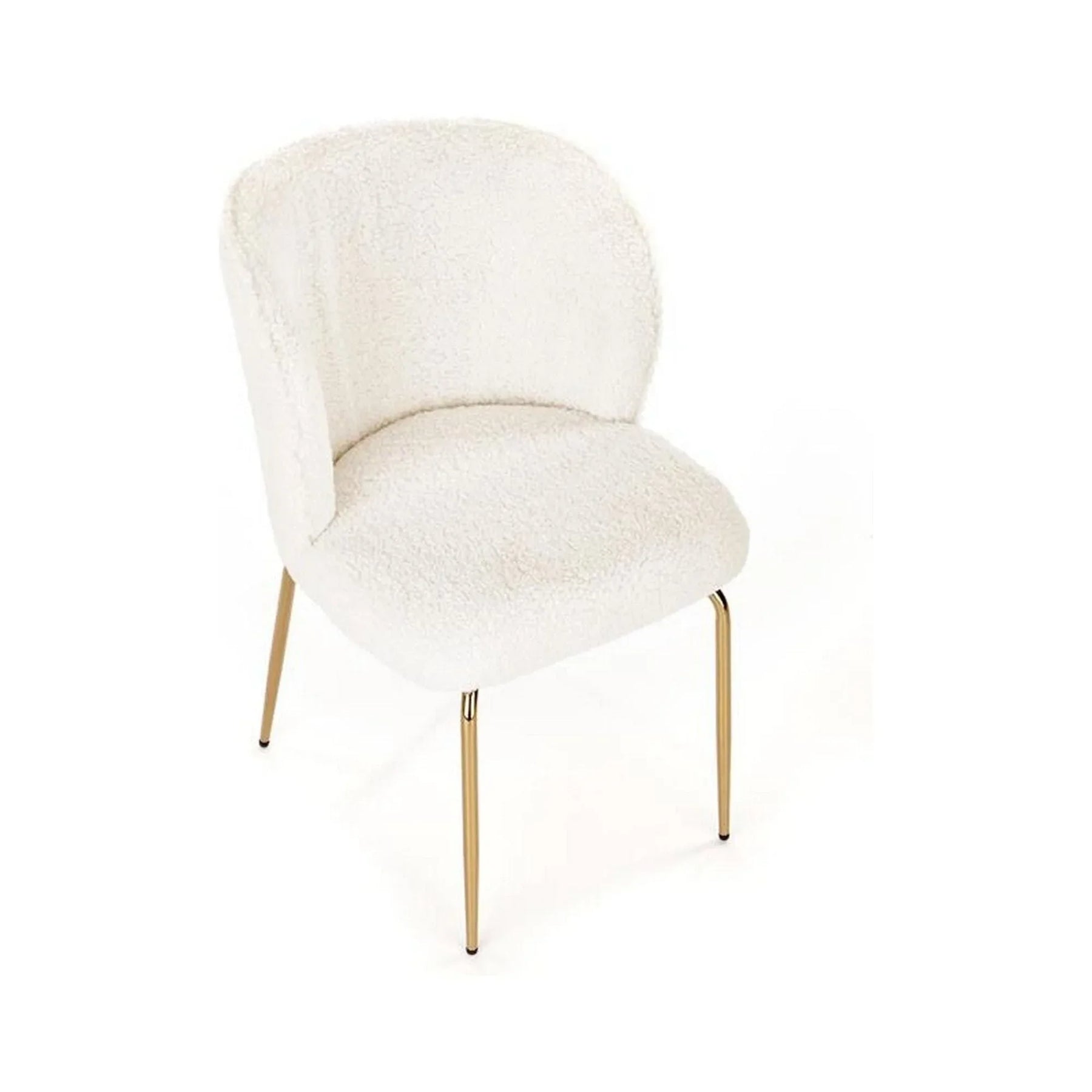 Scaun alb murdar cu picioare aurii, ideal pentru living modern – primabucata