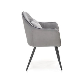 Scaun gri cu detalii negre, ideal pentru living modern – primabucata