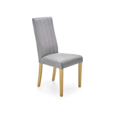 Scaun gri cu picioare din stejar, ideal pentru dining – primabucata