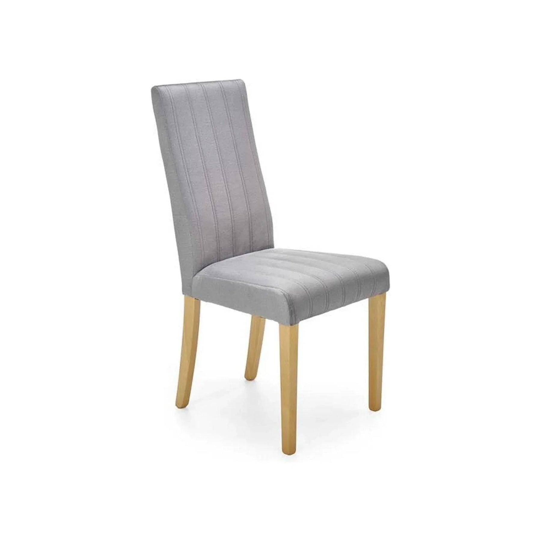 Scaun gri cu picioare din stejar, ideal pentru dining – primabucata