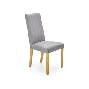 Scaun gri cu picioare din stejar, ideal pentru dining – primabucata