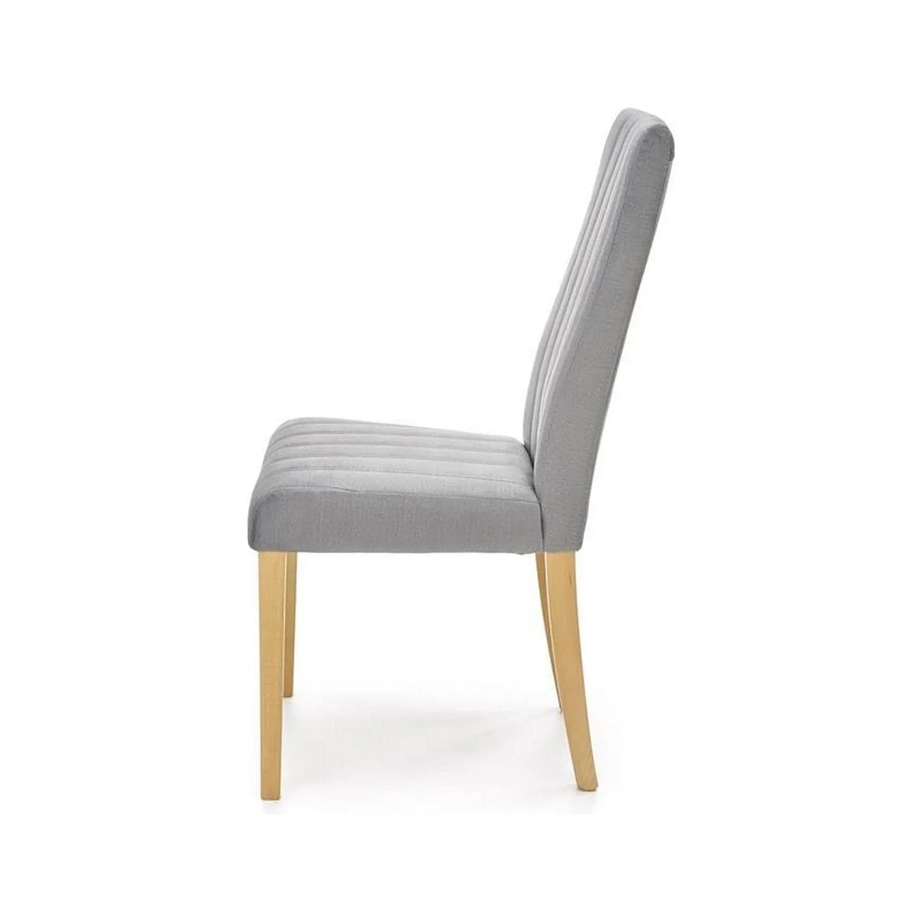 Scaun gri cu picioare din stejar, ideal pentru dining modern – primabucata