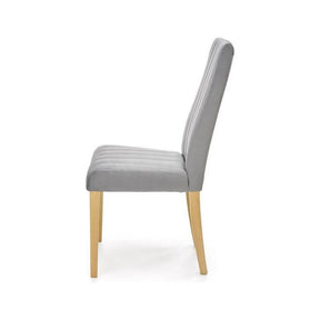 Scaun gri cu picioare din stejar, ideal pentru dining modern – primabucata