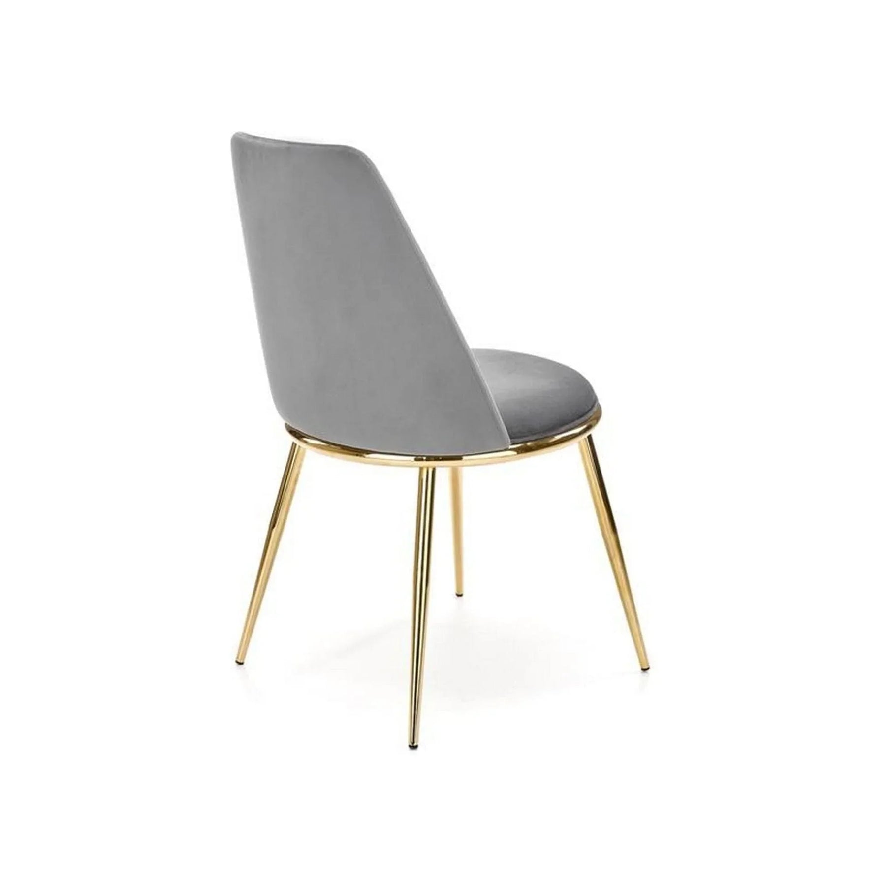 Scaun gri cu picioare aurii, elegant, potrivit pentru living – primabucata