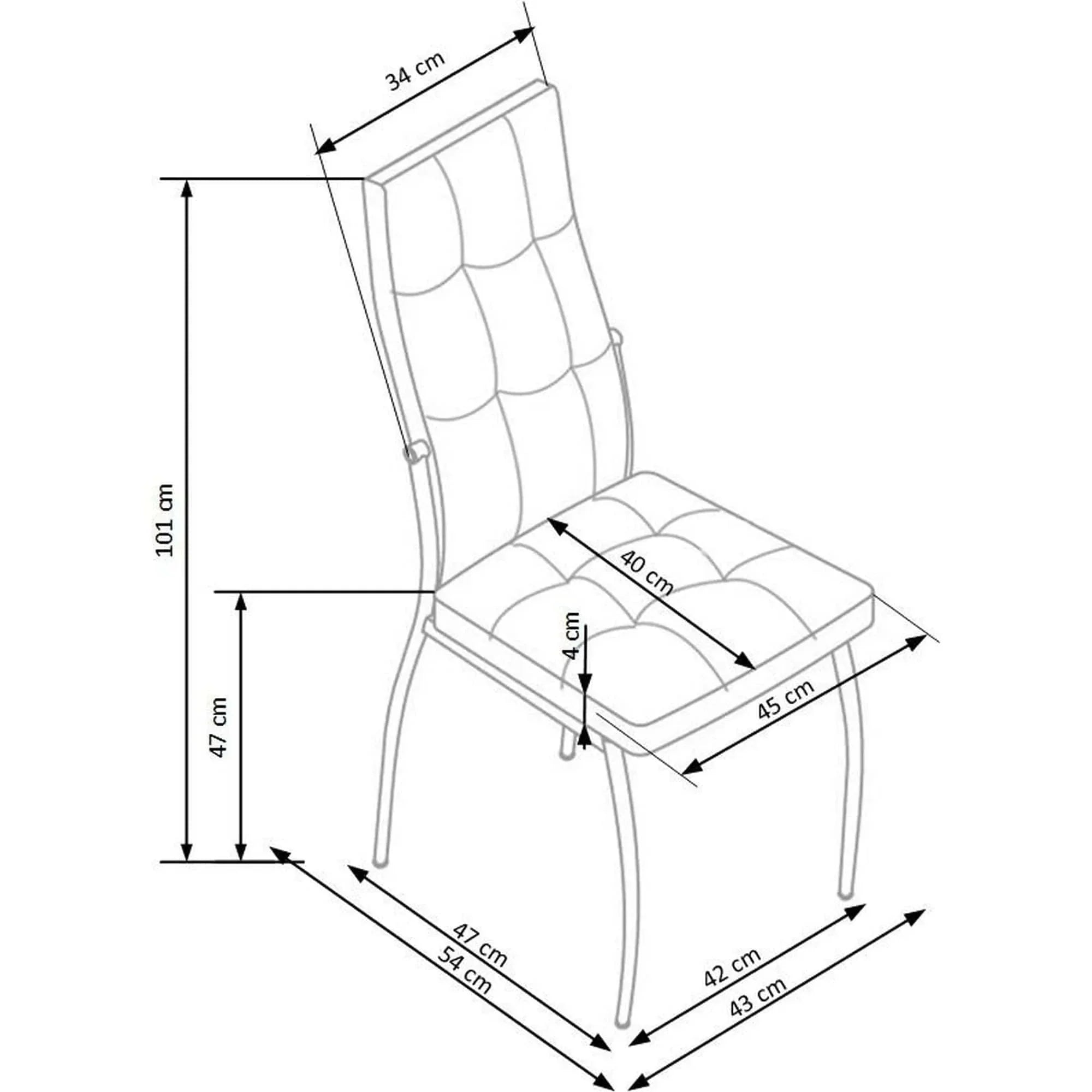 Scaun HOUSTON OCN-36445, negru/crom