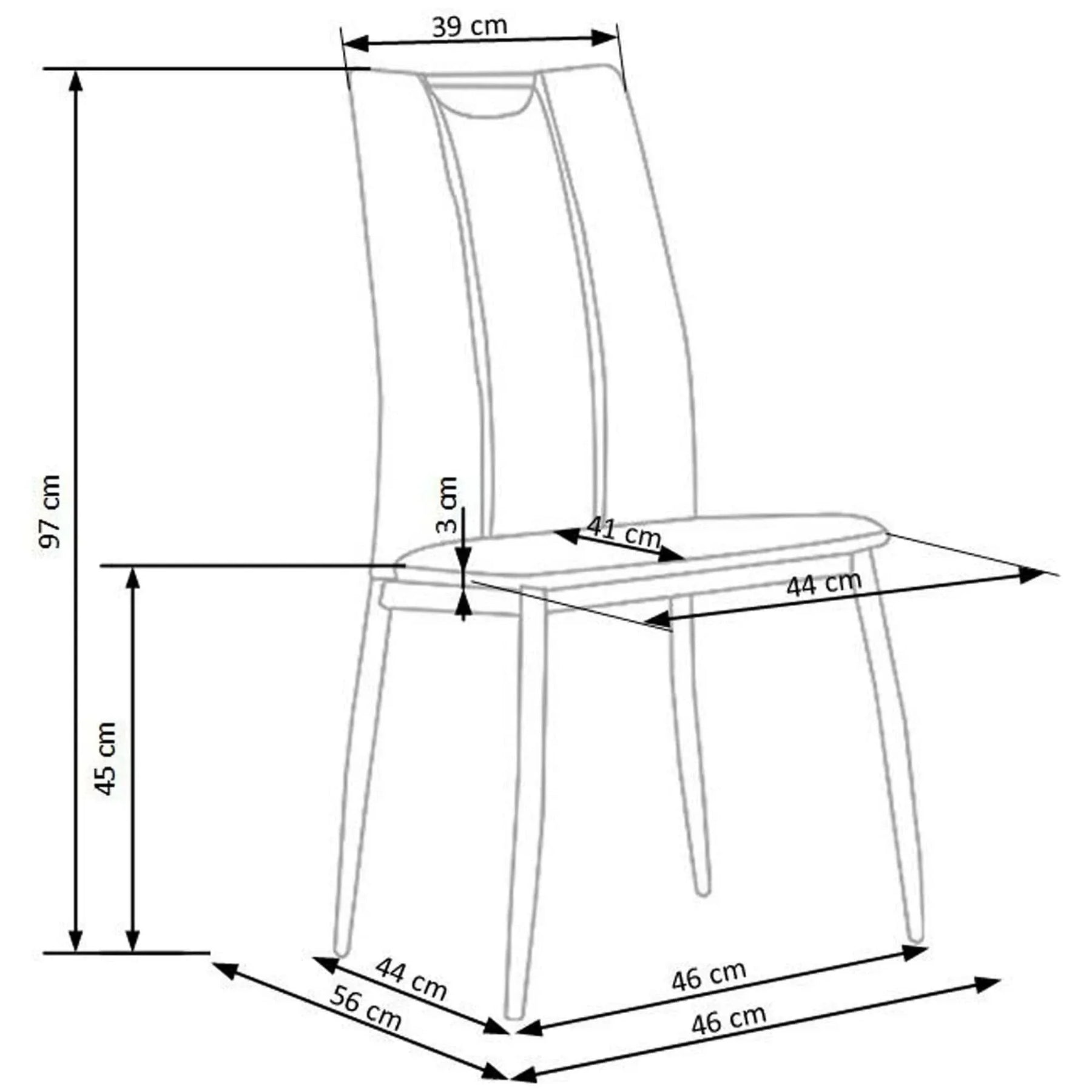 Scaun HOUSTON OCN-36453, negru/crom