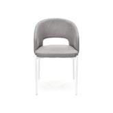 Scaun gri cu picioare albe, ideal pentru dining modern – primabucata