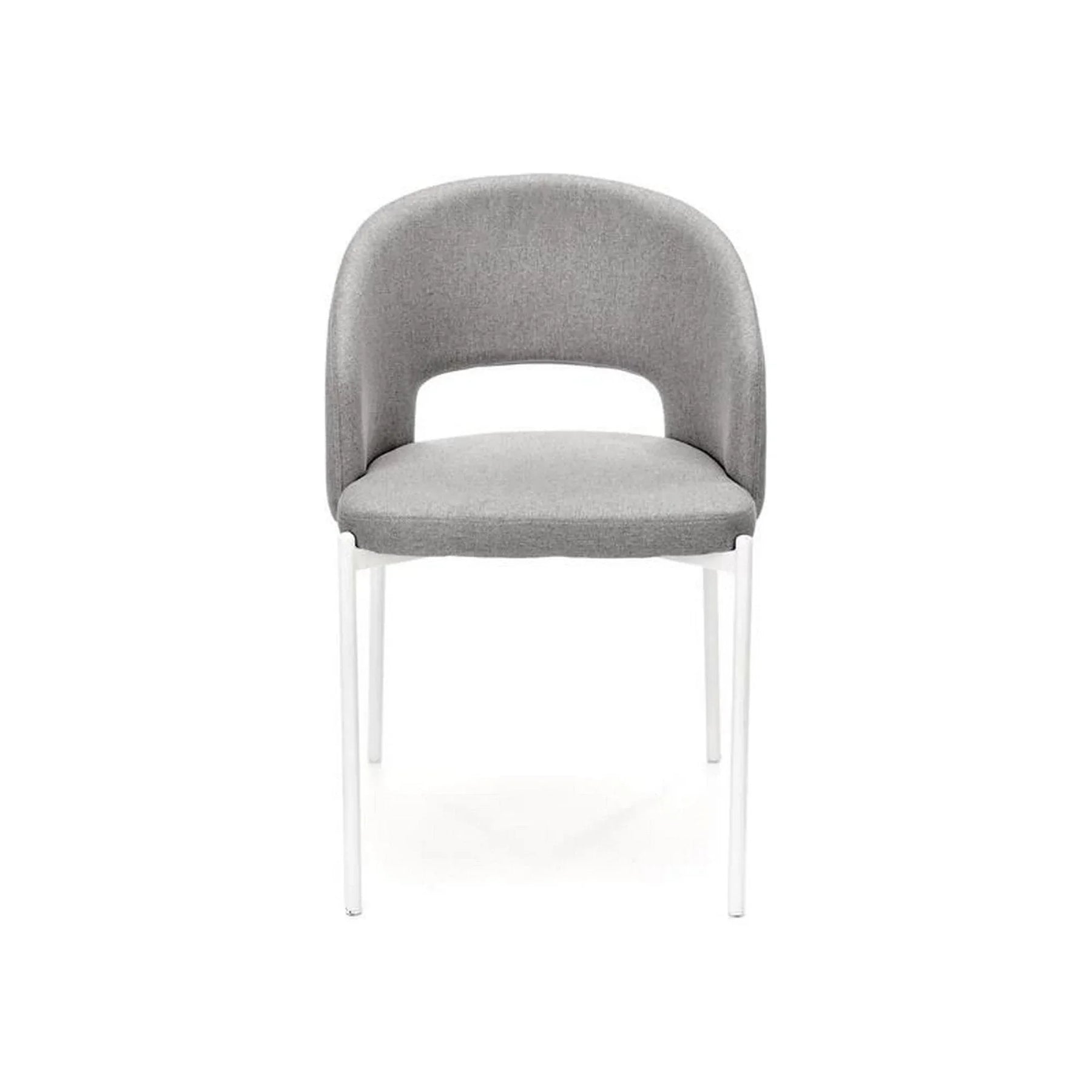 Scaun gri cu picioare albe, ideal pentru dining modern – primabucata