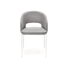 Scaun gri cu picioare albe, ideal pentru dining modern – primabucata
