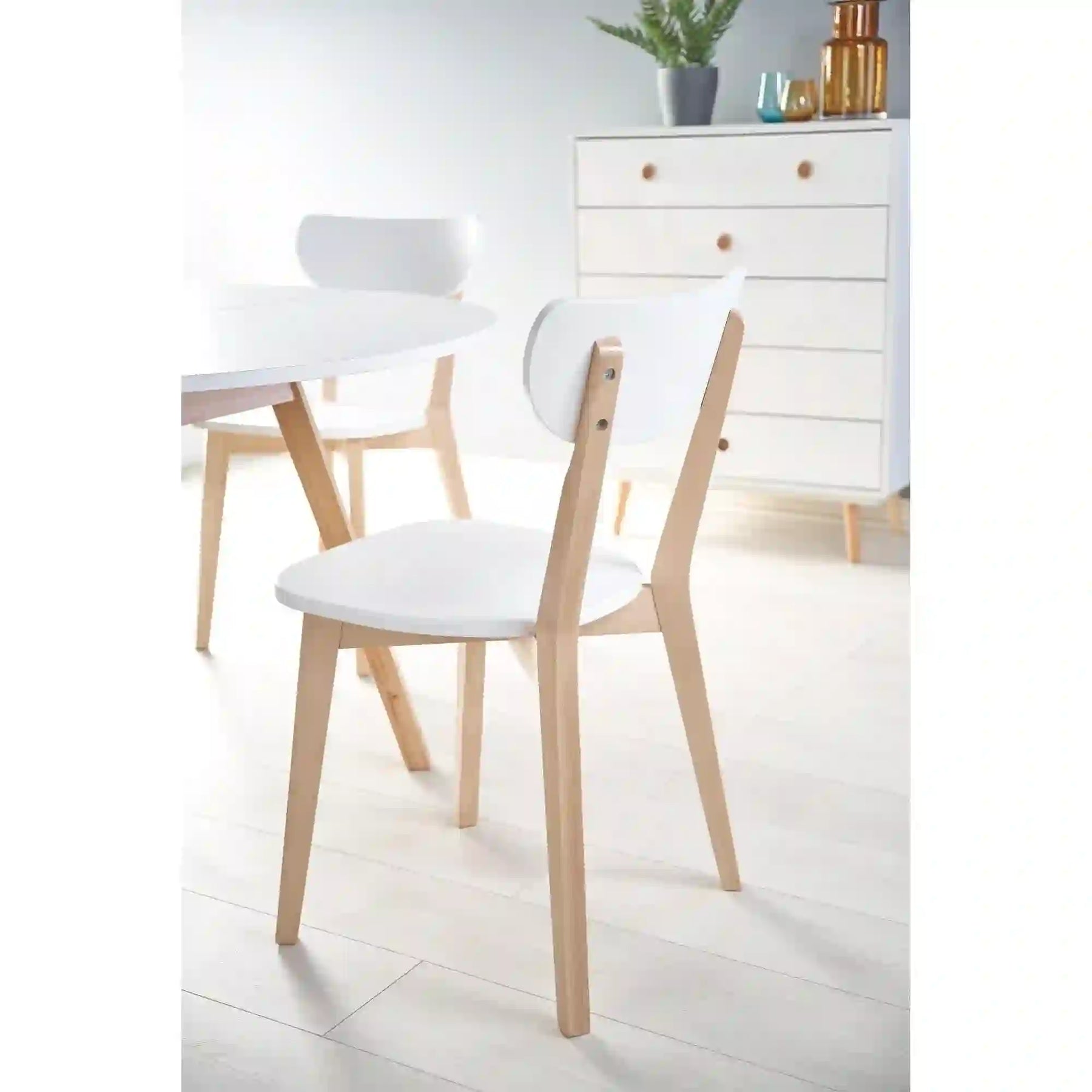 Scaun HOUSTON OCN-36609, alb/stejar/fag