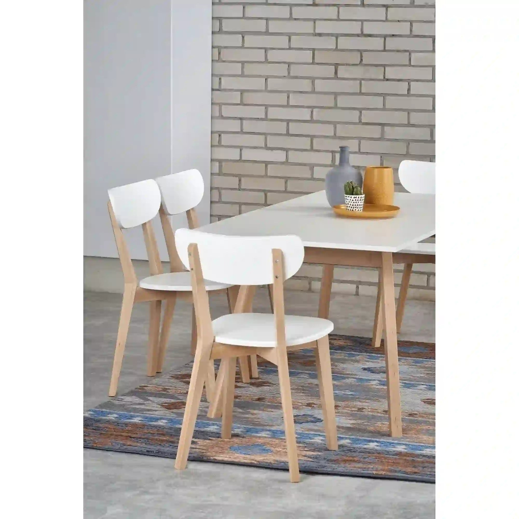 Scaun HOUSTON OCN-36609, alb/stejar/fag