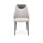 Scaun modern gri cu detalii negre, ideal pentru dining – primabucata
