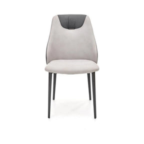 Scaun modern gri cu detalii negre, ideal pentru dining – primabucata